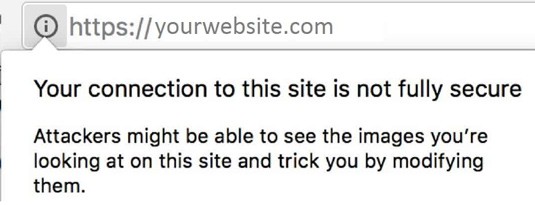 Your connection to this site is not secure warning