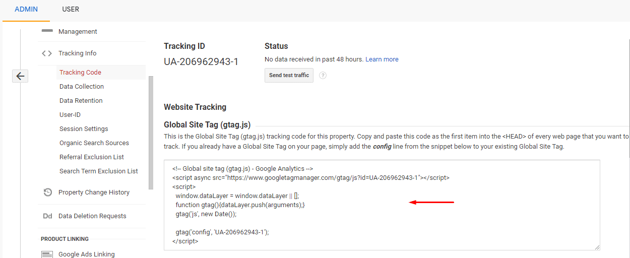 Global site tag snippet in Universal Analytics