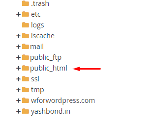 Public-html folder in cPanel