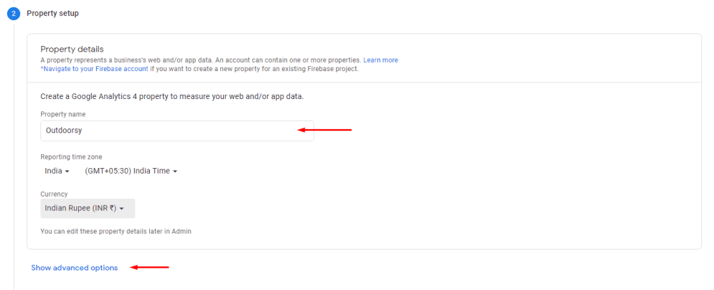 Property Name in Google Analytics