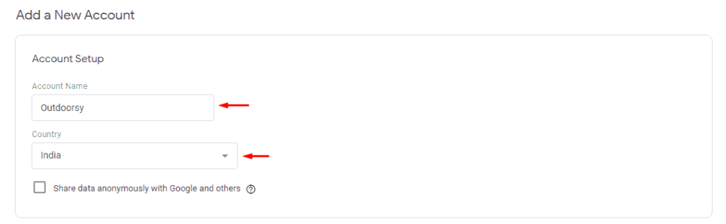 Provide account name in Google tag manager