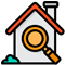 House with a search icon