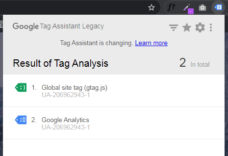 Tag Assistant - After adding global site tag in WordPress